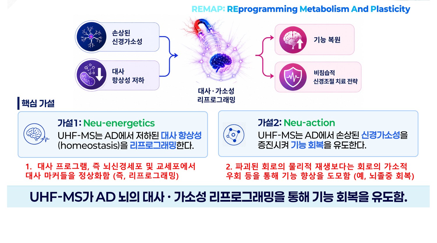 UHF-MS reprograms metabolism and plasticity to drive functional recovery in AD